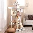 thumbnail image 2 of Gymax 68'' Large Cat Tower w/ 3 Padded Perches Condo Sisal Scratching Posts & Ramp, 2 of 10