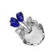 thumbnail image 1 of Ounissouiy Flor de cristal de estilo romántico de con hojas, decoración de simulación de rosas artificiales para sala de estar, regalo de Decoración del hogar Azul, 1 of 6