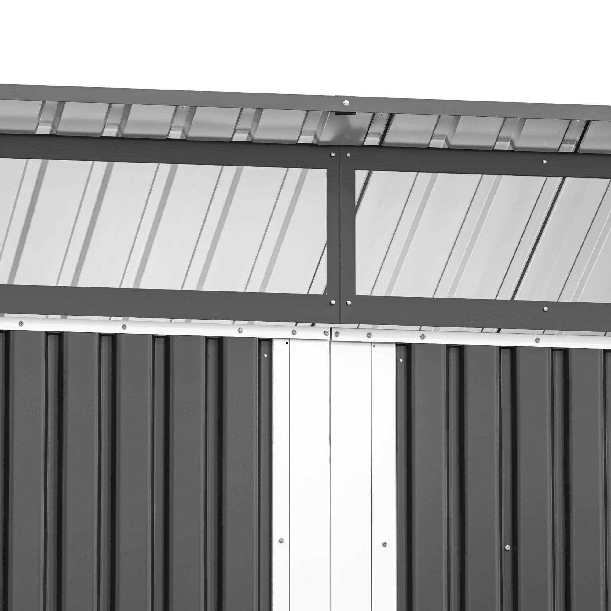 Dextrus 8.5x3.5 FT Outdoor Storage Shed with Acrylic Windows, Secure Access Lock for Bike Garden Patio Dark Gray