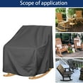 thumbnail image 3 of Tiitstoy Outdoor Rocking Chair Cover 27.5" L X 32.5" D X 39" H Black 420D Waterproof 420D Oxford Windproof Patio Chair Cover with Drawstring, Black, 3 of 4
