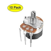 Uxcell 500K Ohm Potentiometer with Switch Variable Resistors Single Turn Rotary Taper Metal Silver Tone 10pcs