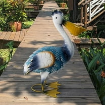 18 Inch Pelican Statue Metal Yard Art, Coastal Ocean Bird Statue, Pelican Decor Outdoor Statue for Patio, Pond, Pool, and Garden Decorations