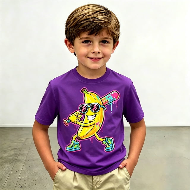 T-shirt Fille Col Rond T-Shirts Graphiques Hauts de Baseball Cadeaux Garçon Âge 8-9 Ans