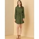 thumbnail image 4 of INSPIRE CHIC Vestido Camisero Para Mujer Con Cuello Vuelto Y Lazo En La Cintura Con Botones Ejercito verde S, 4 of 5