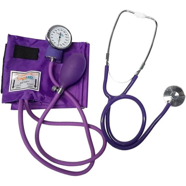 Kit baumanómetro y estetoscopio profesional con estuche pórtatil Magnimed Morado
