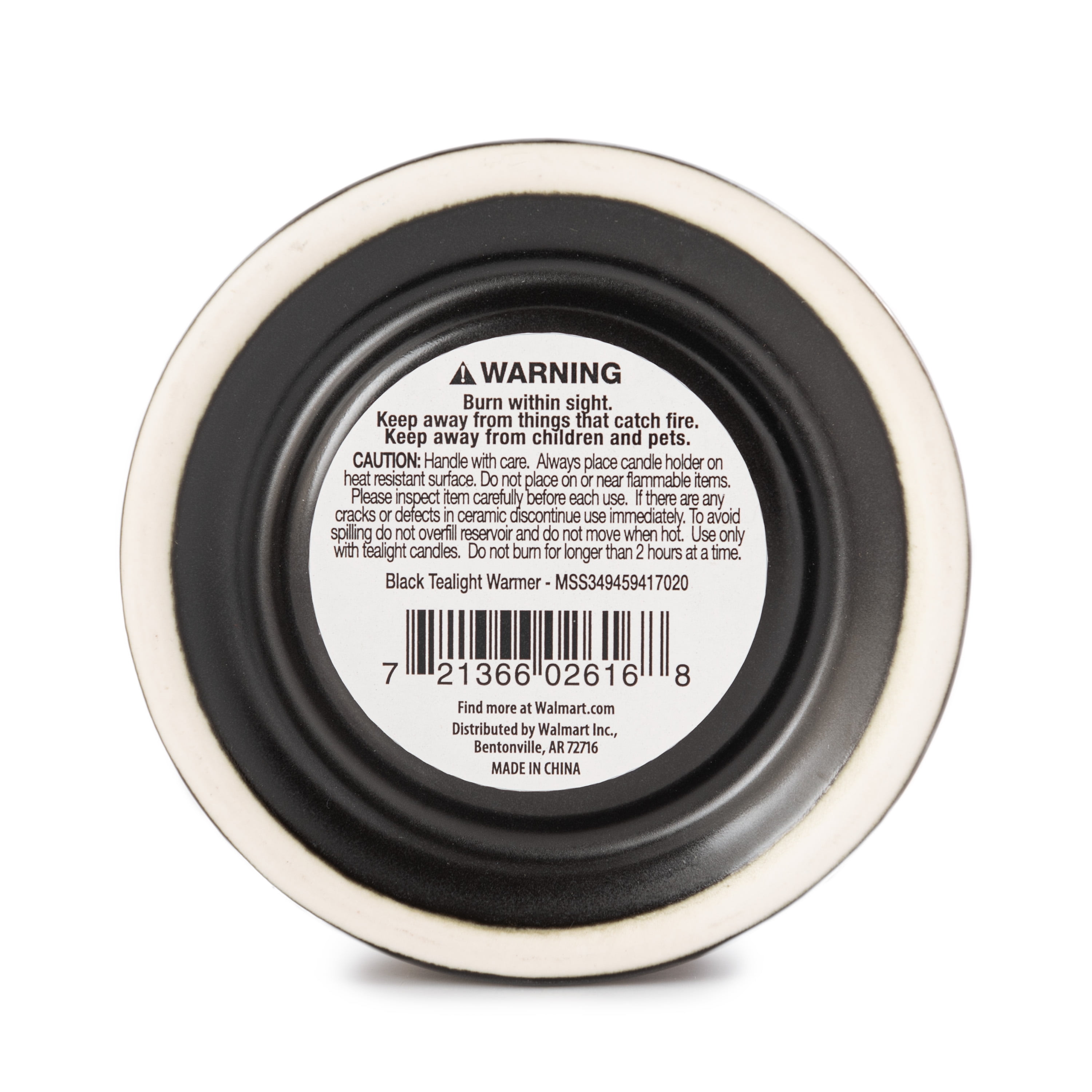 (2 pack) Mainstays Ceramic Tealight Warmer, Black, 1 Pc