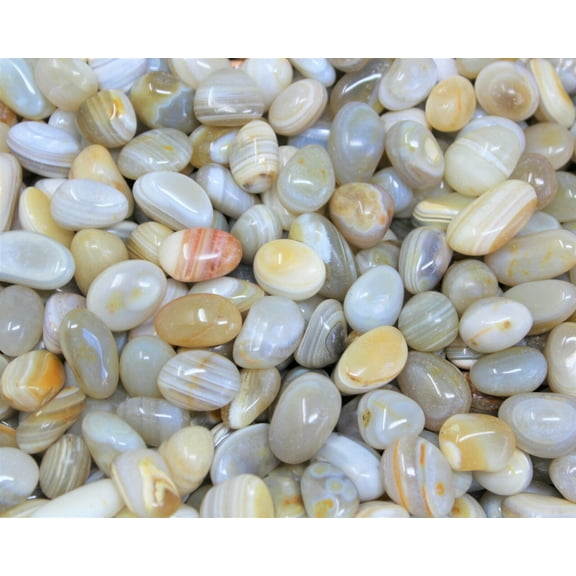 Banded Agate Tumbled Stone: Choose Ounces or lb Bulk Lots ('A' Grade)