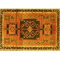 thumbnail image 1 of Ahgly Company Machine Washable Indoor Rectangle Persian Yellow Traditional Area Rugs, 6' x 9', 1 of 4