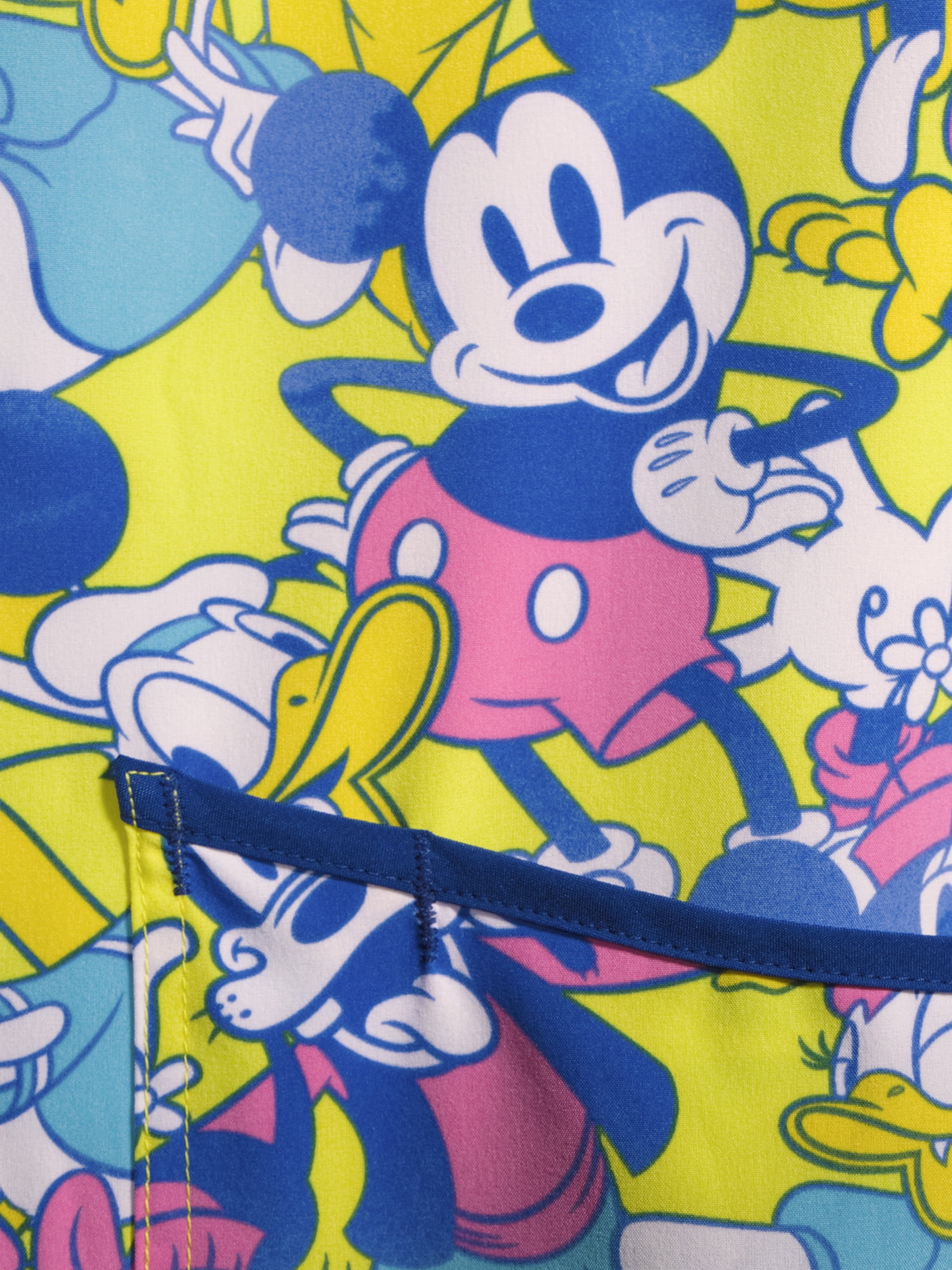 Scrubstar Women's Disney Mickey Mouse and the Sensational Six V-Neck Print Scrub Top