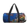 thumbnail image 3 of Rocae Colorful Coral Reef Print Round Travel Duffel Bag and Fitness Bag, Women's Waterproof Weekend Tote, Men's Travel and Fitness Essentials, 3 of 8