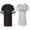 Men Black / Women Heather, variant on Better Together Unisex Couple Matching Cotton Jersey style T-Shirt Contrasting stripes on sleeves (Men Black / Women Purple) (Men XXXL / Women XXL)