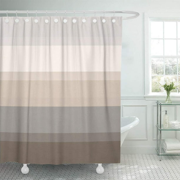 Sophisticated Shower Curtain 60x72 Inch, Cream And White Shower Curtain