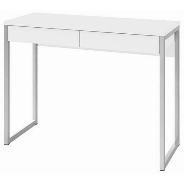 Pemberly Row 2 Drawer Computer Desk In White High Gloss Walmart