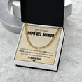 thumbnail image 3 of Regalo Para Papá De Hija Spanish Latino Mexican Dad Gifts El Mejor Papá Del Mundo, Cuban Link Chain - Stainless Steel/ Yellow Plated - Message Card & Gift Box, 3 of 5