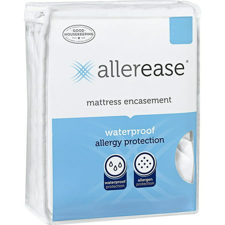 AllerEase Waterproof Allergy Protection Zippered Mattress Protector, 1