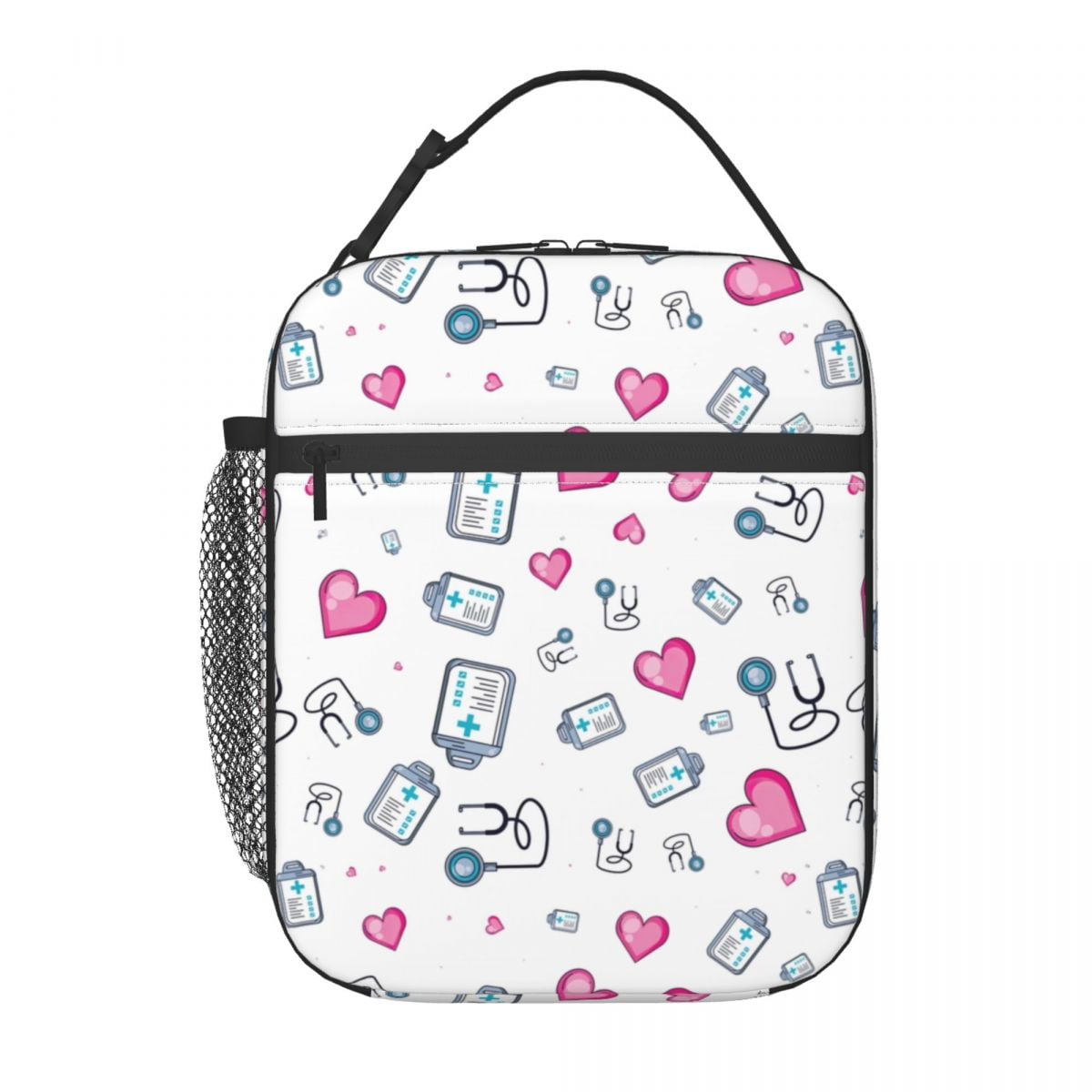 Nurses is a work of heart Insulated Lunch Bag Blue