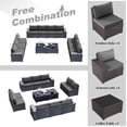 thumbnail image 6 of ALAULM 12 Pieces Outdoor Patio Furniture Set,Brown PE Rattan Sectional Patio Conversation Set with Gray Seat Cushions and 2 Coffee Tables, 6 of 7