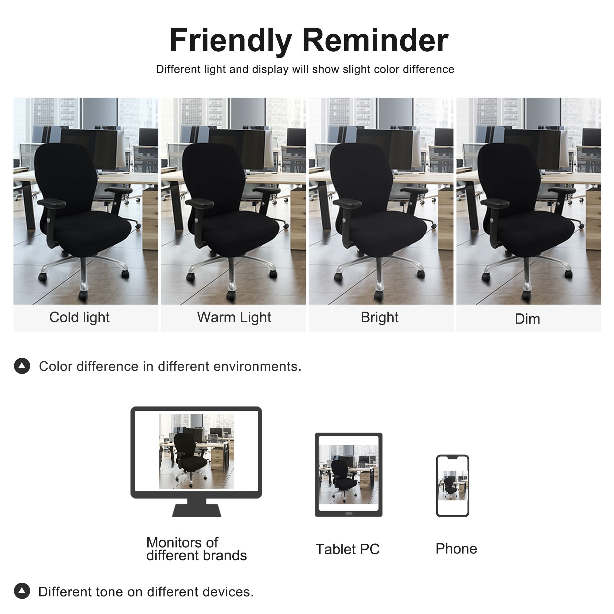 Unique Bargains Stretch Office Chair Cover Armchair Protector Slipcovers Black M