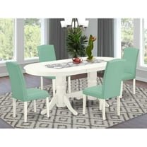East West Furniture Dining Room Set Linen White, VAEN5-LWH-57