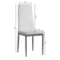 thumbnail image 4 of Tcbosik 5-Piece Dining Set, Modern Kitchen Table with Glass Top and Metal Legs, 4 Upholstered Leather Chairs, Kitchen Dining Set for Home & Dining Room, Creamy White, 4 of 8