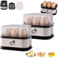 thumbnail image 1 of Halreactody Stainless Steel Egg Cooker, Multifunctional Rapid Egg Cooker 6 Egg Capacity with Auto Shut, 1 of 8