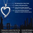thumbnail image 2 of Gem Stone King 925 Sterling Silver Sky Blue Aquamarine and White Moissanite Heart Pendant Necklace for Women | 0.19 Cttw | Gemstone March Birthstone | Round 3.5MM | With 18 inch Chain, 2 of 6