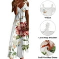 thumbnail image 3 of Frontwalk Bohemian Long Dress for Women V Neck Kaftan Maxi Dresses Women Cold Shoulder Travel Summer Beach Dress, 3 of 5