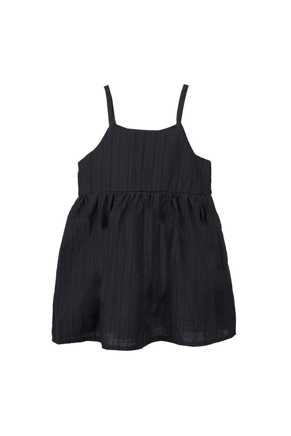 Toddler Girls Summer Sleeveless Cold Shoulder Spagetti Strap Dress Black 4-5 Years