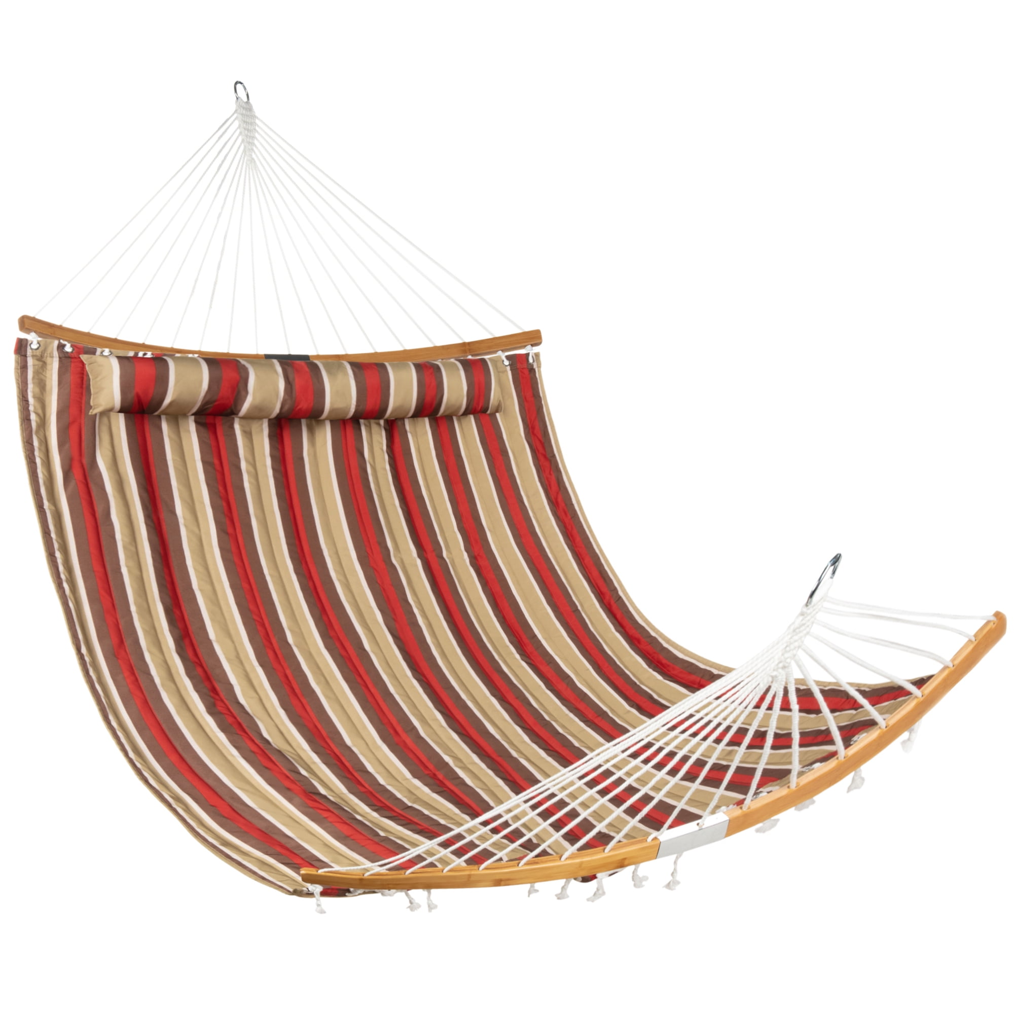 Details about  / Quilted Hammock With Stand And Pillow Outdoor Patio Lounge Steel Frame Beige