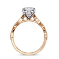 thumbnail image 4 of Solitaire Engagement Ring for Women Center 8mm Cushion and Round Cut Lab Created Moissanite Beaded Promise Rings In 14K Solid Rose Gold Jewelry Gift for Her, Size 8, 4 of 6