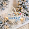 thumbnail image 4 of Wicker Stroller Basket, Doll Carriage Candy Basket, Candy Storage Party Decor, Multi Functional Storage Basket Cute Rural Decor For Weddings Party Festivals, for Candies, Fruits, and Flowers, 4 of 5