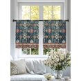 thumbnail image 4 of Bohemian Floral Sheer Curtains 2 Panels Set Green Red Ethnic Flower Geometric Mottled Retro Sheer Window Curtains Light Filtering Rod Pocket Voile Drapes for Bedroom Living Room 52"x54", 4 of 9
