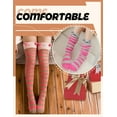 thumbnail image 4 of Women Christmas Thigh High Fuzzy Socks Cute Cartoon over Knee Fluffy Striped Stockings Winter Leg Warmers, 4 of 6