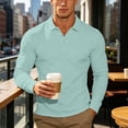 thumbnail image 2 of SAWOBUUN Men's Long Sleeve Shirt Slim Fit Classic Button Collar Top Solid Color Stretch Business Office Casual Pullover, 2 of 9