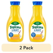 (2 pack) Tropicana Light No Artificial Sweeteners, Less Sugar Some Pulp Orange Fruit Juice, 52 oz Bottle