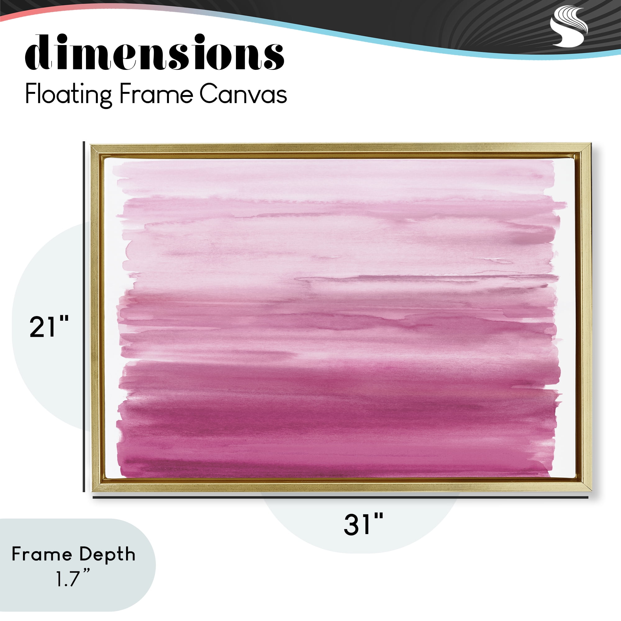 Stupell Industries Ombre Pink Blush Gold Framed Floater Canvas Wall Art, design by Allie Corbin