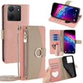 thumbnail image 1 of For TCL 503 Case Mirror Wallet Leather Phone Cover with Chain Shoulder Strap - Green, 1 of 5