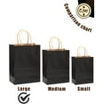 thumbnail image 2 of Large Kraft Paper Bags with Handles 13"x10"x5" 32 pcs Gift Paper Bag Black Solid Color Bags（Large Size）, 2 of 12