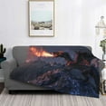 thumbnail image 3 of Vsdgher Fire Breathing Dragon Twilight Pattern Fleece Throw Blanket, Horizontal Fleece Bedding Home Decor for Couch & Bed All Season Use -40"x30", 3 of 6