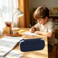 thumbnail image 4 of Navy Pencil Case, Durable Waterproof Oxford Fabric Storage Bag, Wear Resistant Daily Stationery Pouch, Large Capacity Organizer Pouch for Office Desk, Outdoor Travel and Little Ones Daily Carry, 4 of 6
