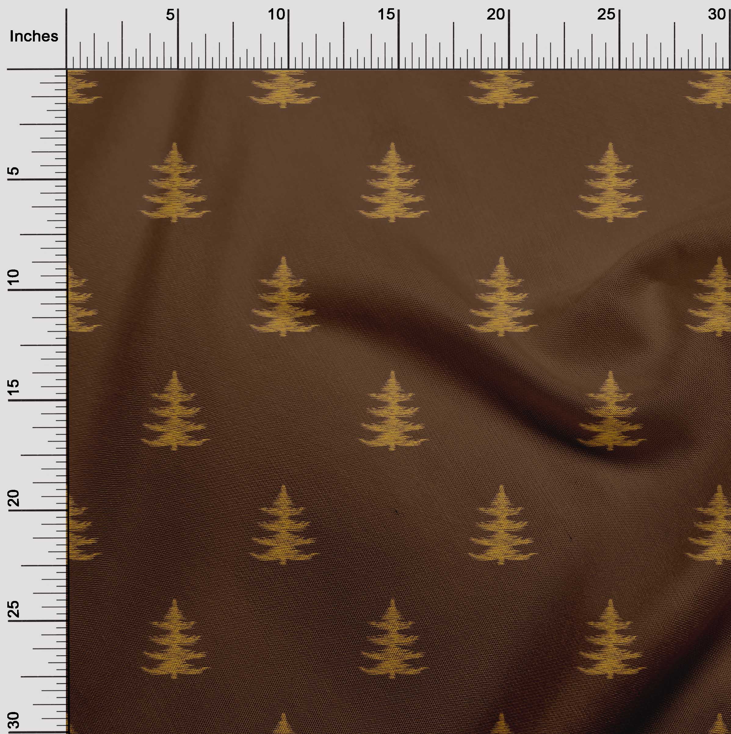 oneOone Polyester Lycra Fabric Christmas Tree Ikat Print Sewing Fabric BTY 56 Inch Wide