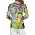 thumbnail image 4 of Rick And Morty Women’s Pajama Top 3D Digital Print Sleepwear Trendy Crewneck Pullovers Long Sleeve Shirts 2XL, 4 of 8