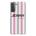 thumbnail image 1 of Personalised Pink x Grey Stripe Samsung Galaxy S22 Case,iPhone 16 Pro, 1 of 3