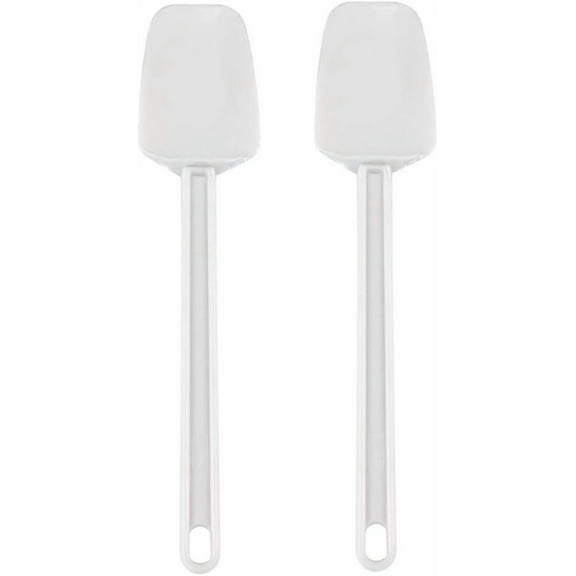 Soro Essentials- Set of 2- Food Grade 14” Rubber Spoon Spatula with Plastic Handle- Good for Baking Scraping Stirring Cooking and Mixing Heat Resistant Non-Stick
