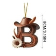 thumbnail image 6 of hulanddfd Christmas 26 Letters Ornaments, 1pc Brown Alphabet with Cowboy Hat Pendant Xmas Haing Decoration for Xmas Tree 3.15"/8cm, 6 of 6