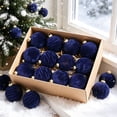 thumbnail image 4 of Christmas Tree Ornaments Balls, 12 Pack 2.4 Inch Flocked Velvet Christmas Tree Ornaments Plastic Balls, 4 of 6