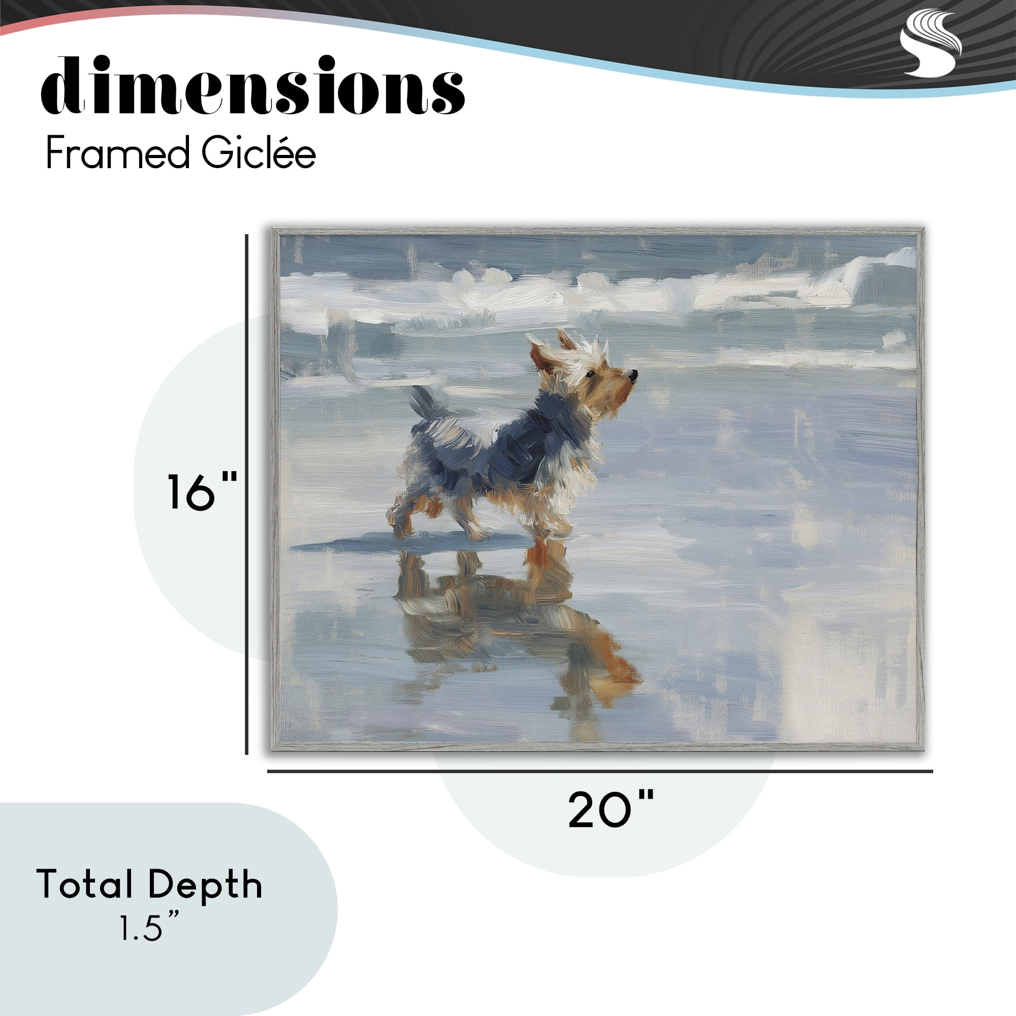 Stupell Industries Yorkie's Quiet Moment Gray Framed Giclee Art, design by Svetlana Aleynikova