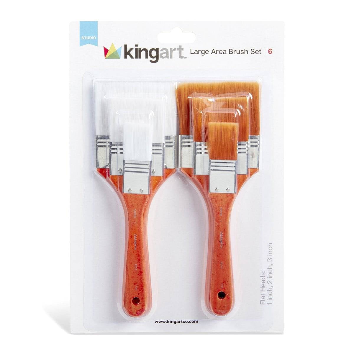 KINGART Studio Large Area Brushes, Set of 6