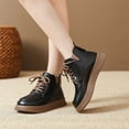 thumbnail image 6 of Black Women'S Fashion Casual Ankle Boots Thick Sole Height Increasing Warm Lined Short Boots Comfortable Outdoor Walking Shoes Size 39, 6 of 9