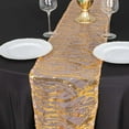 thumbnail image 4 of Efavormart 12"x108" Rose Gold Wave Mesh Table Runner With Embroidered Sequins, 4 of 6